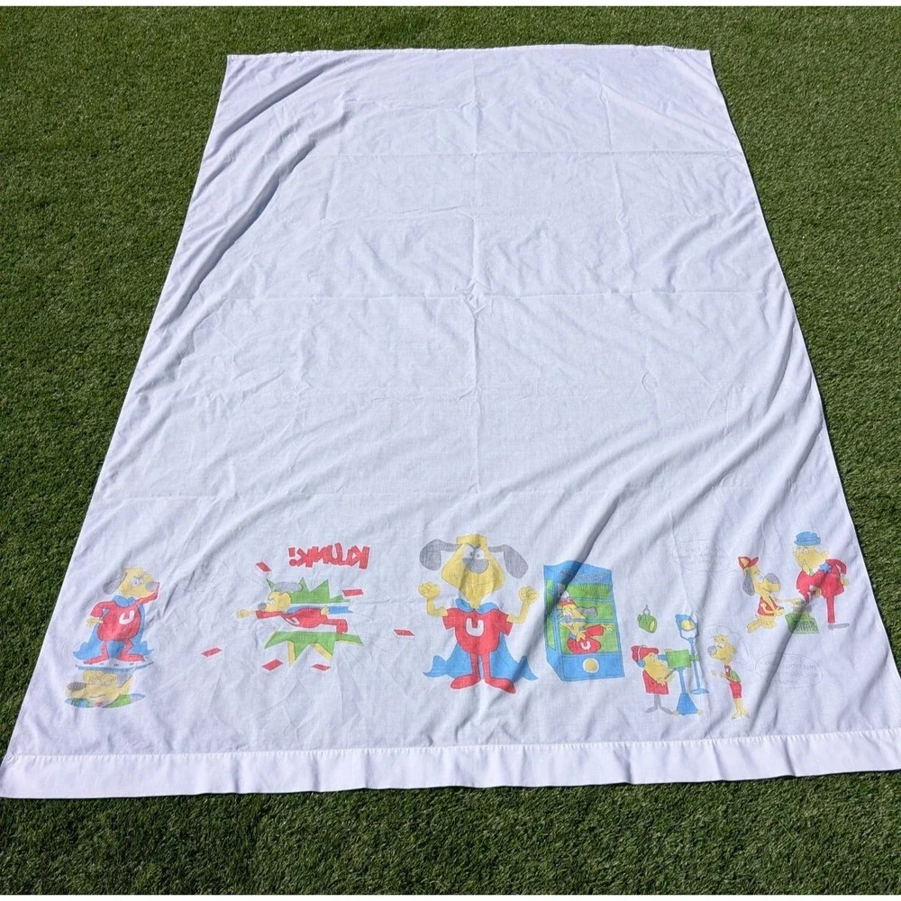 Vintage Springmaid Underdog Comic Muslin Bed Sheet 61